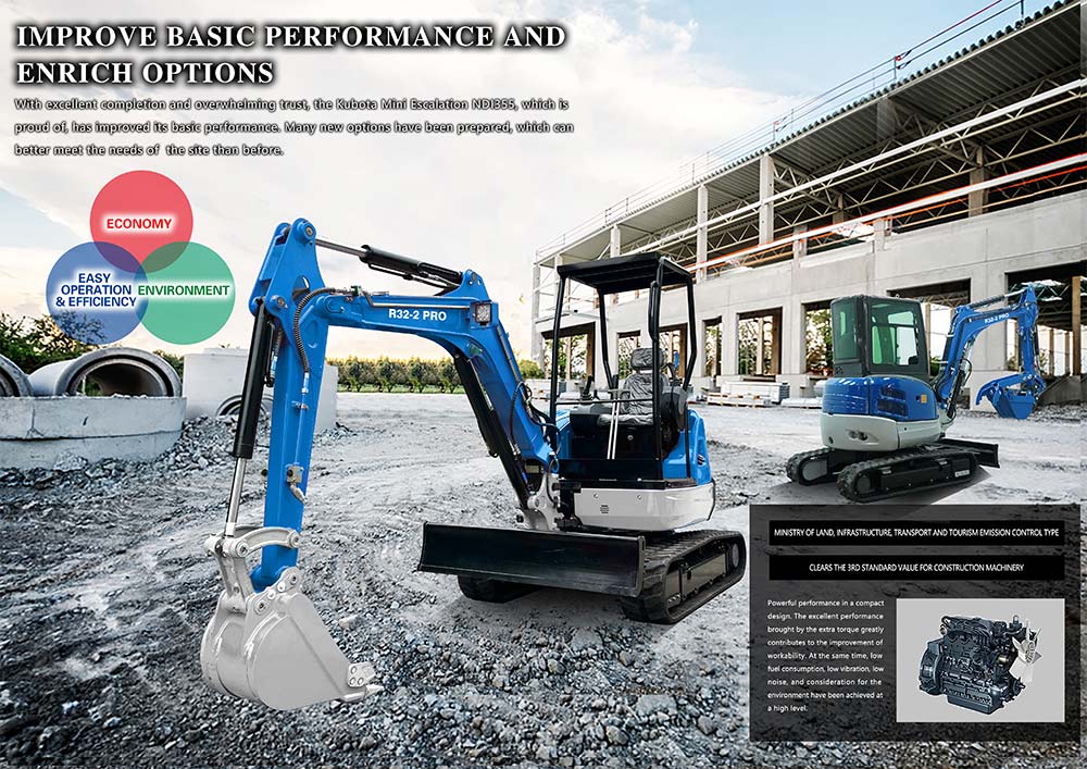 Dimensioni dell'escavatore Kubota Dimensioni dell'escavatore Kubota